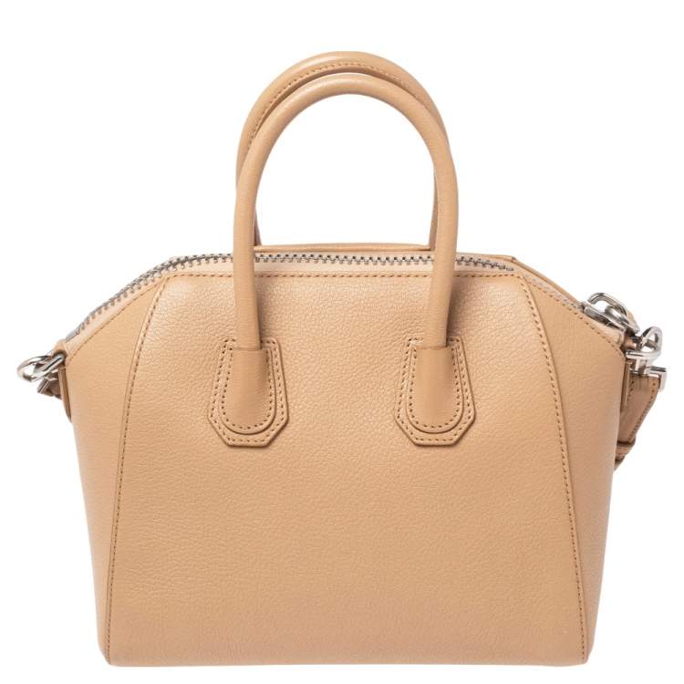 Pre Owned Givenchy Beige Leather Mini Antigona Satchel
