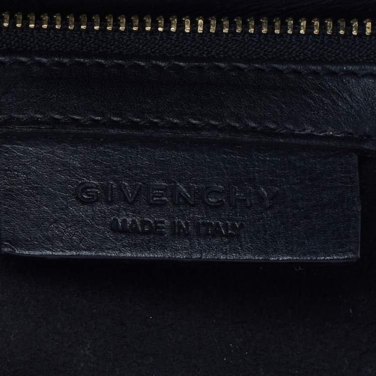 Pre Owned Givenchy Black Leather Pandora Box Medium Shoulder Bag