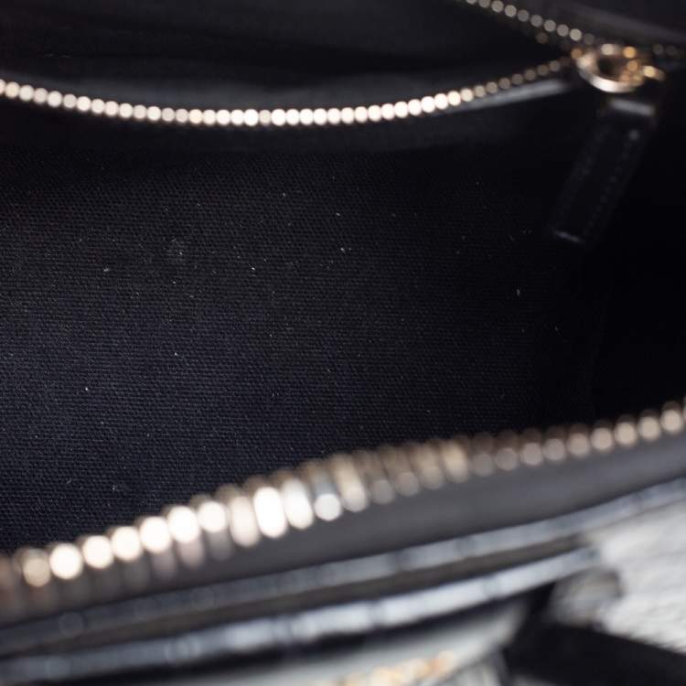 Pre Owned Givenchy Black Glossy Croc Embossed Leather Mini Antigona Satchel