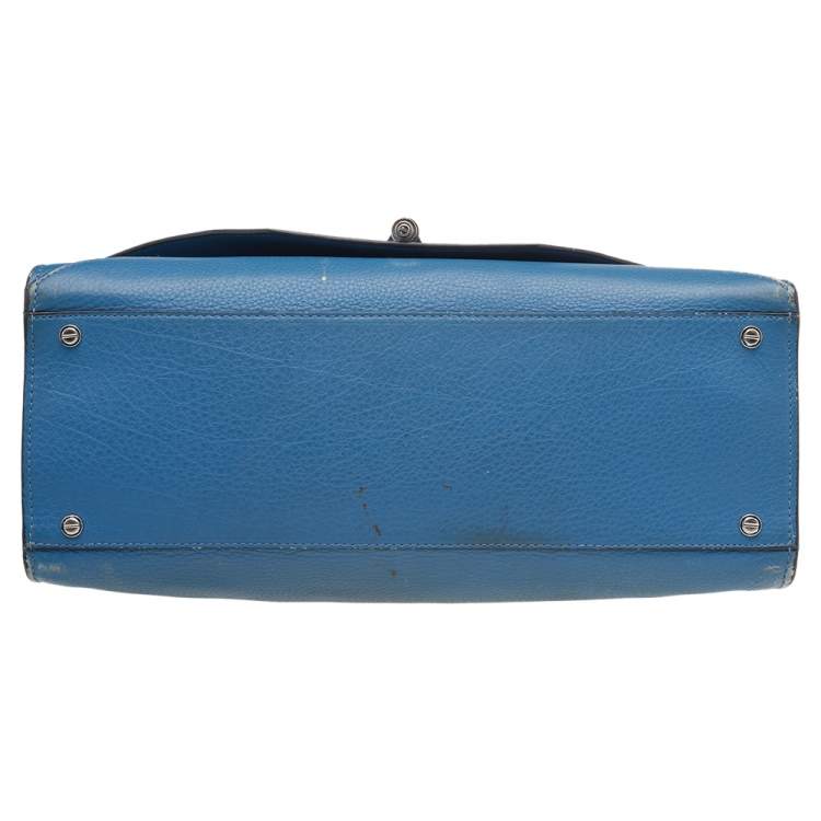 Pre Owned Givenchy Blue Leather Medium Obsedia Satchel