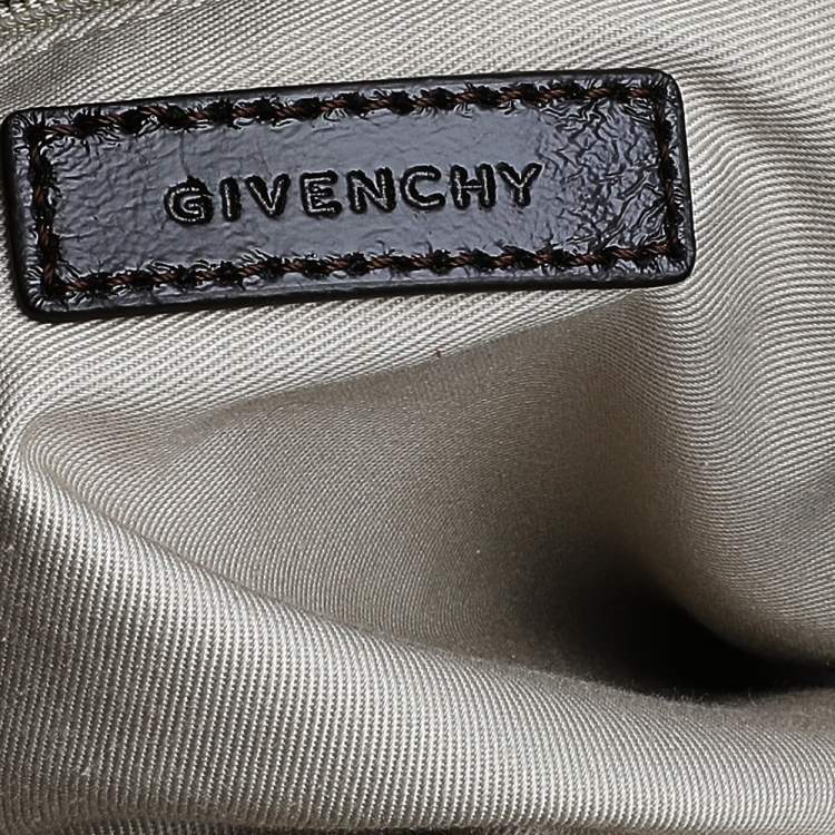 Pre Owned Givenchy Brown Monogram Canvas and Patent Leather Tote