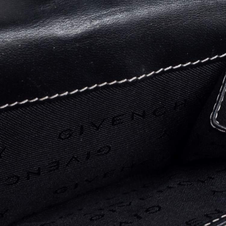 Pre Owned Givenchy Grey/Black Signature Canvas and Leather Compact Wallet
