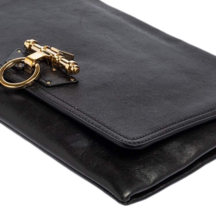 Pre Owned Givenchy Black Leather Obsedia Clutch
