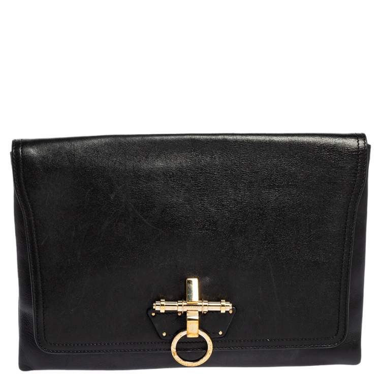 Pre Owned Givenchy Black Leather Obsedia Clutch