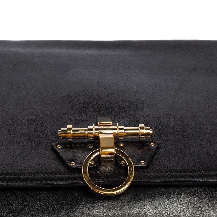 Pre Owned Givenchy Black Leather Obsedia Clutch
