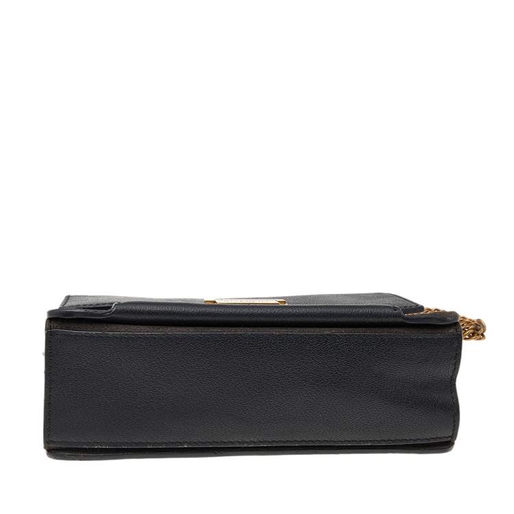 Pre Owned Givenchy Black Leather And Suede Small GV3 Shoulder Bag