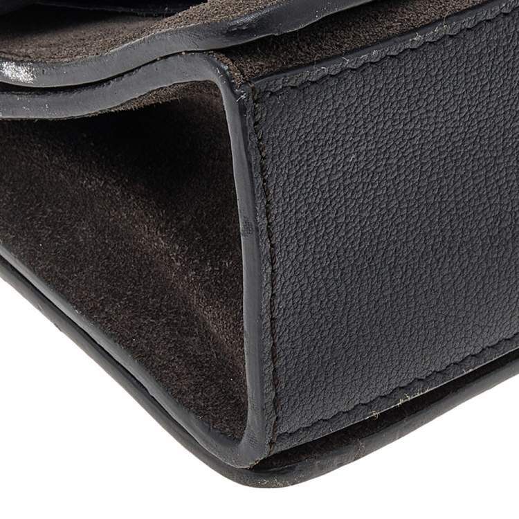 Pre Owned Givenchy Black Leather And Suede Small GV3 Shoulder Bag