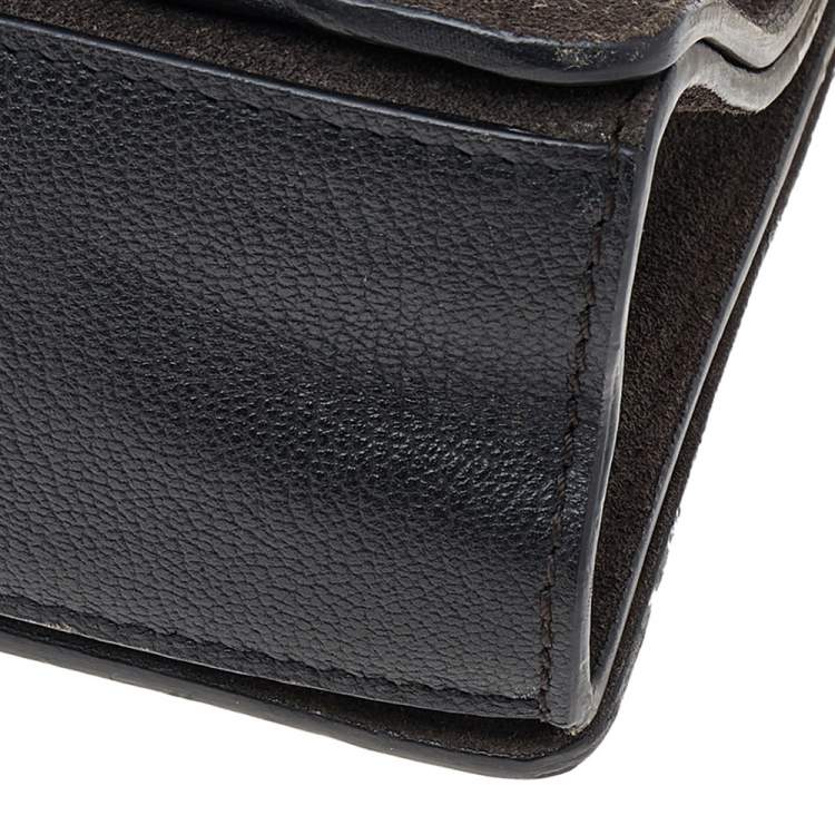Pre Owned Givenchy Black Leather And Suede Small GV3 Shoulder Bag