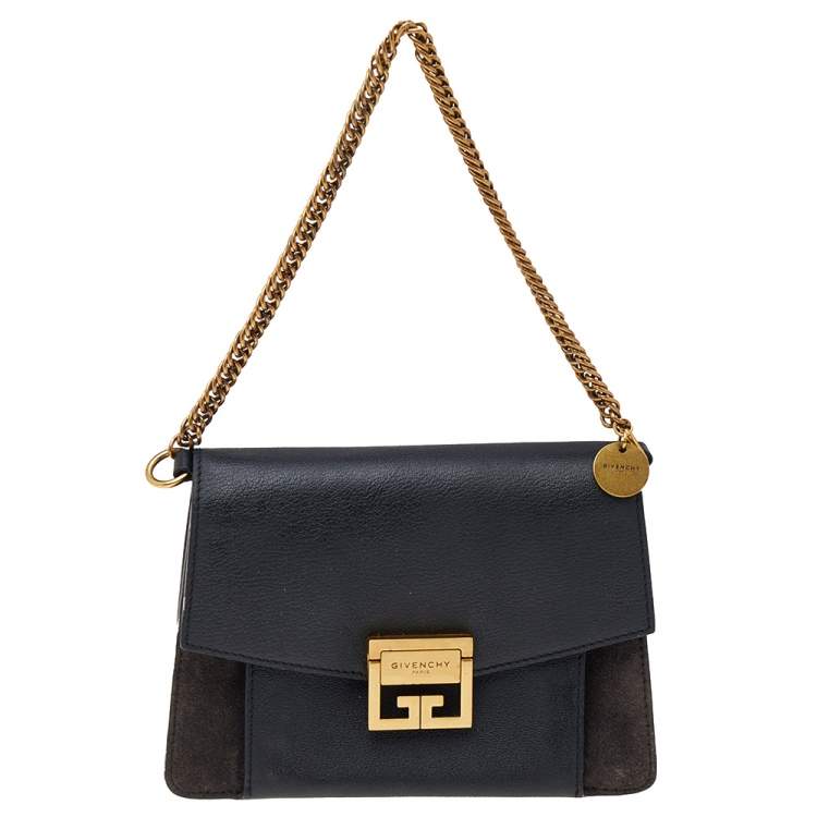 Givenchy Black Leather And Suede Small GV3 Shoulder Bag Givenchy | The  Luxury Closet