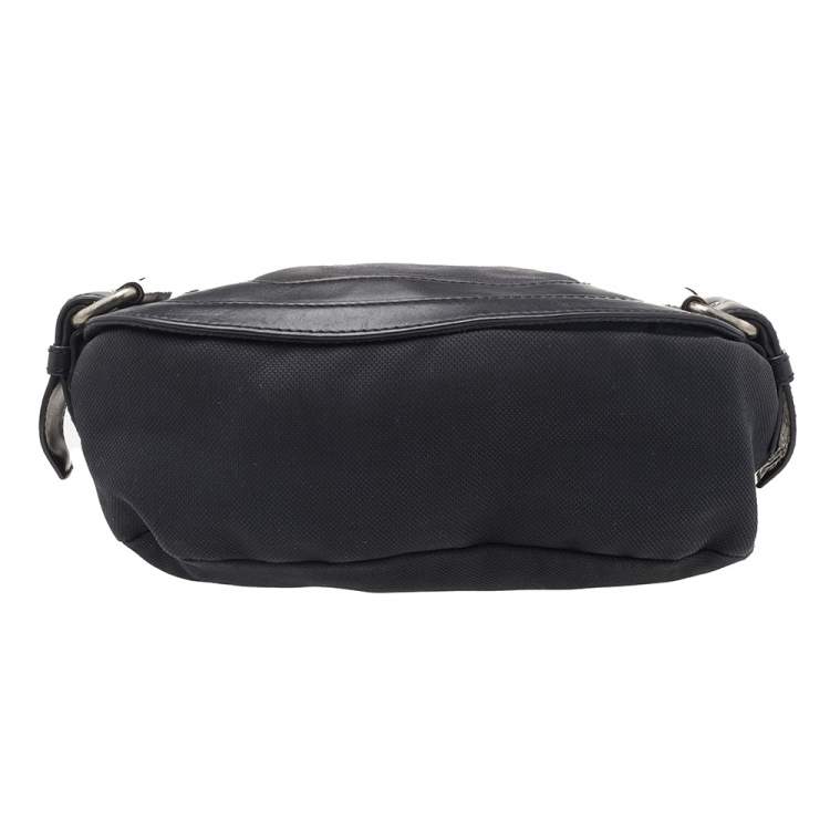 Pre Owned Givenchy Black Canvas And Leather Hobo