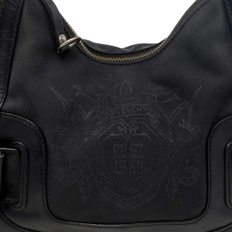 Pre Owned Givenchy Black Canvas And Leather Hobo