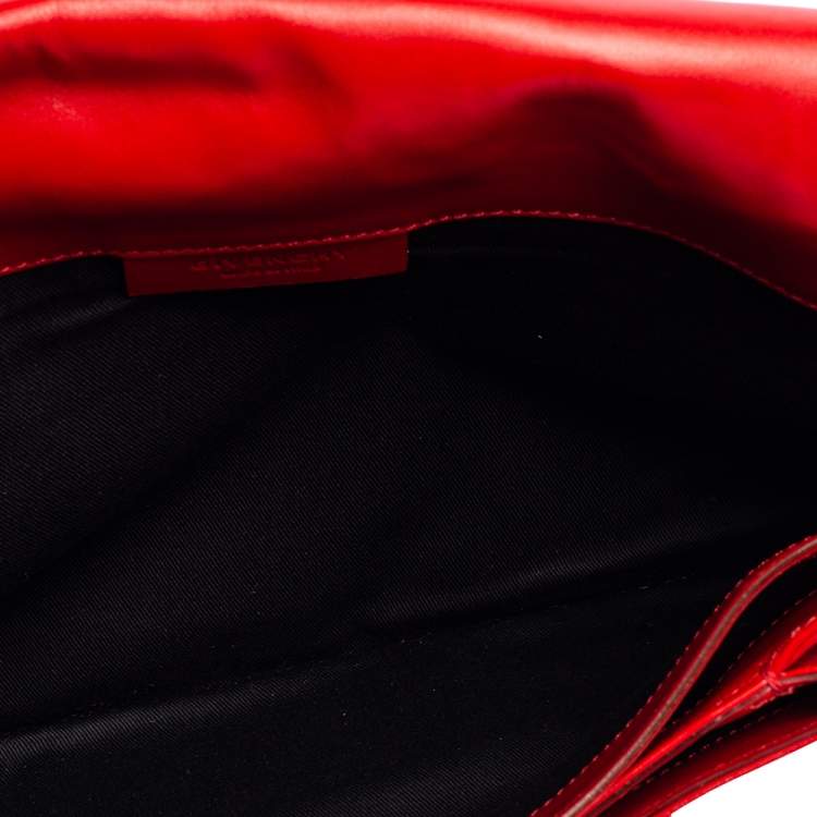 Pre Owned Givenchy Red Leather Antigona Envelope Clutch