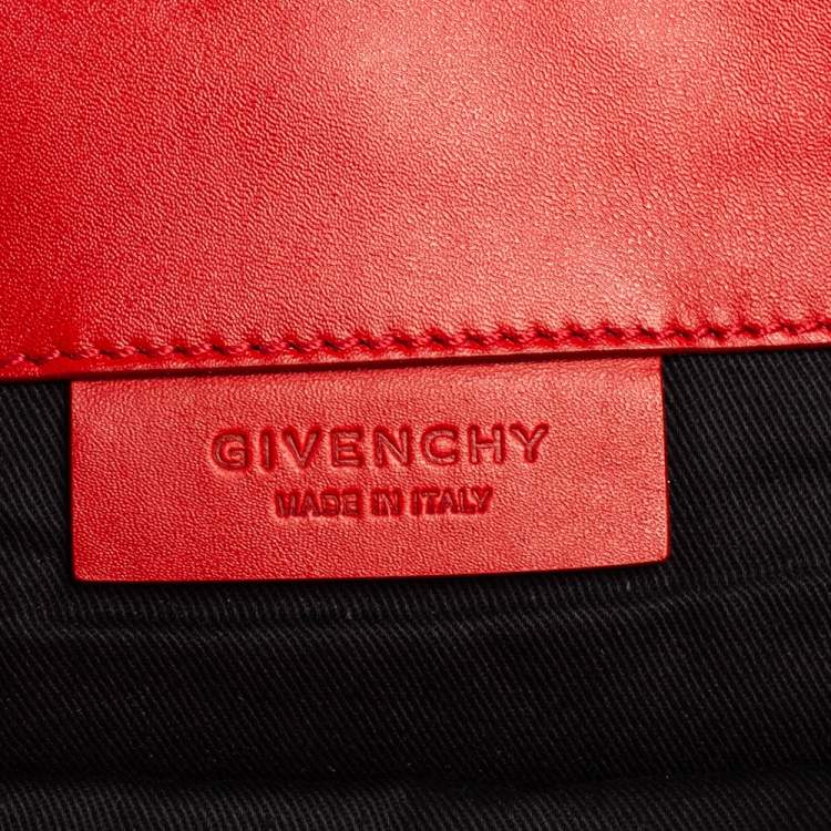 Pre Owned Givenchy Red Leather Antigona Envelope Clutch
