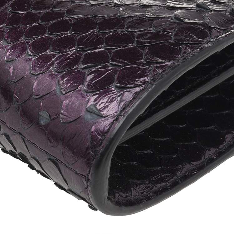 Pre Owned Givenchy Purple Python Leather Shoulder Bag