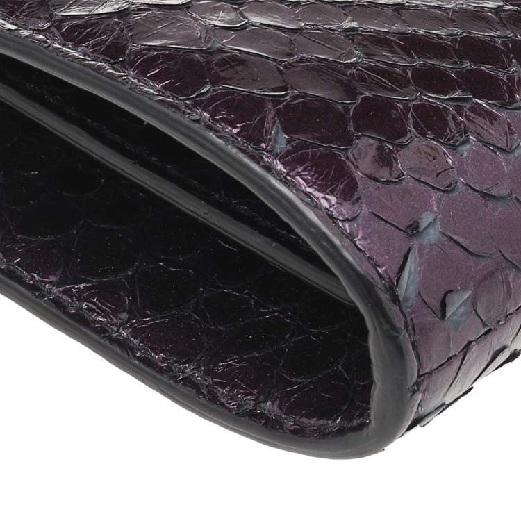 Pre Owned Givenchy Purple Python Leather Shoulder Bag