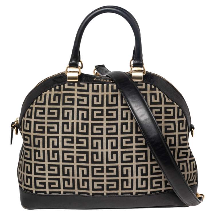 مملوكة مسبقًا Givenchy Beige/Black Canvas and Leather Satchel