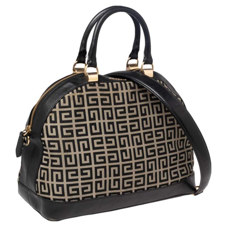 مملوكة مسبقًا Givenchy Beige/Black Canvas and Leather Satchel