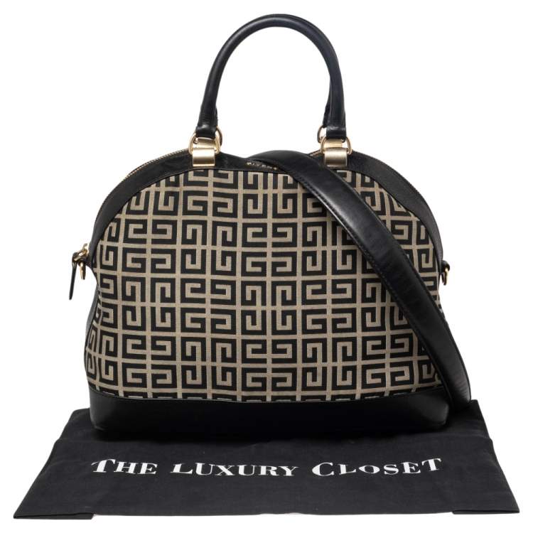 مملوكة مسبقًا Givenchy Beige/Black Canvas and Leather Satchel