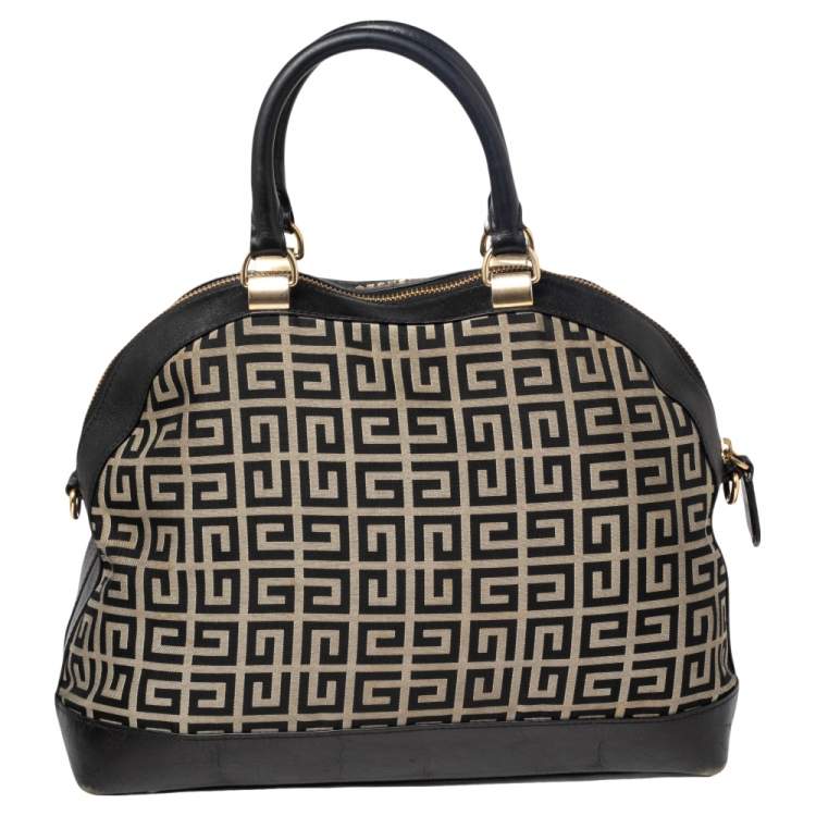 مملوكة مسبقًا Givenchy Beige/Black Canvas and Leather Satchel