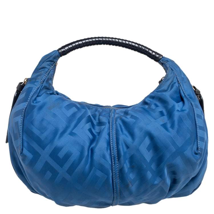 Pre Owned Givenchy Blue/Black Monogram Zip Hobo