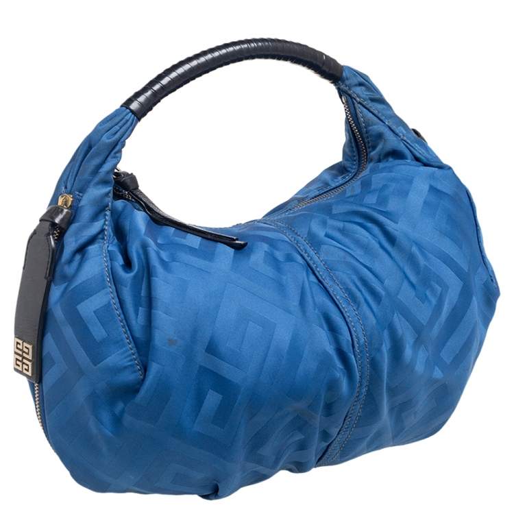 Pre Owned Givenchy Blue/Black Monogram Zip Hobo