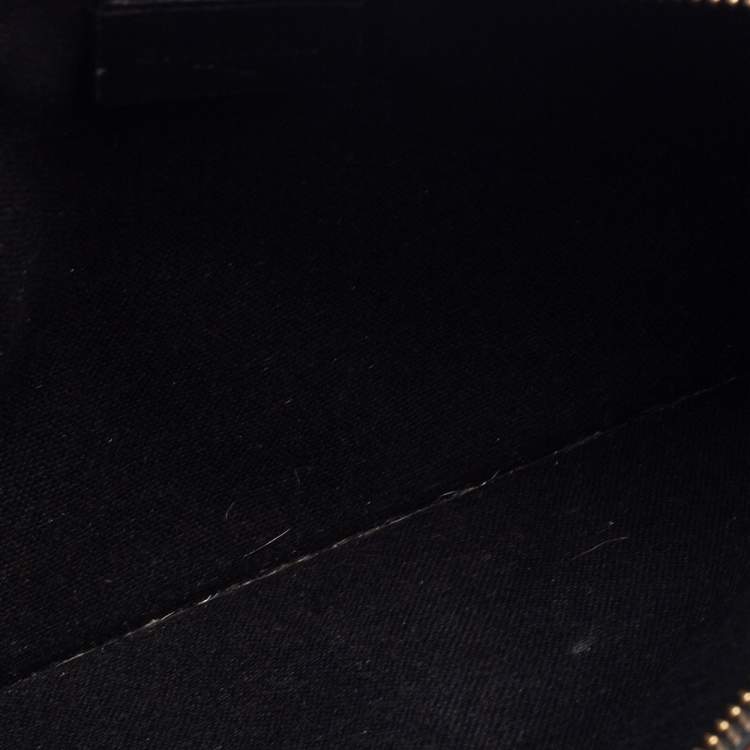 Pre Owned Givenchy Black Printed Leather Flat Clutch