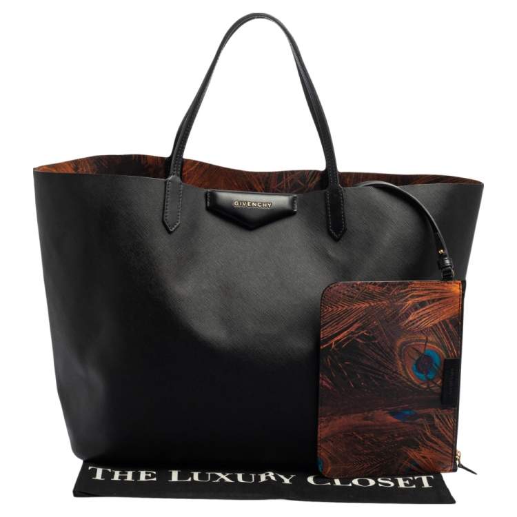 Pre Owned Givenchy Black Coated Canvas Large Antigona Shopping Tote