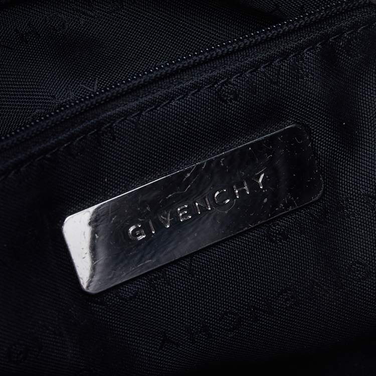 Pre Owned Givenchy Grey/Black Monogram Canvas And Leather Hobo