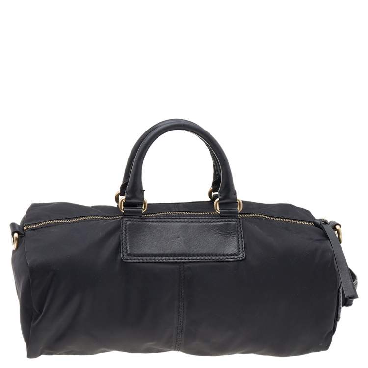 Pre Owned Givenchy Black Nylon And Leather Satchel