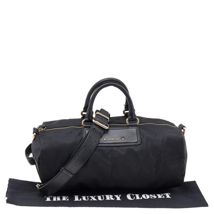 Pre Owned Givenchy Black Nylon And Leather Satchel