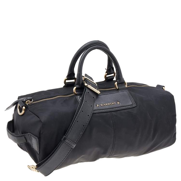 Pre Owned Givenchy Black Nylon And Leather Satchel
