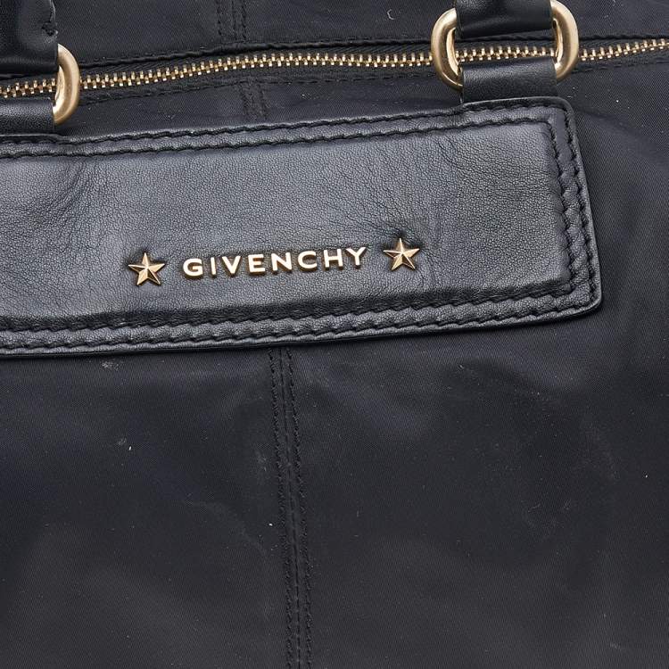 Pre Owned Givenchy Black Nylon And Leather Satchel