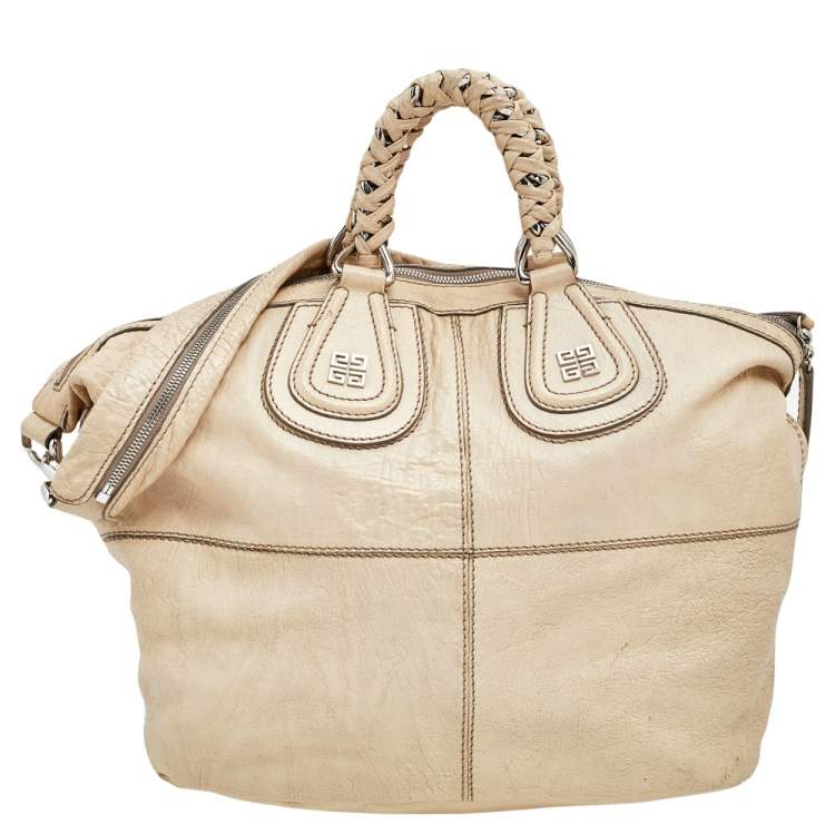 Pre Owned Givenchy Beige Leather Medium Nightingale Satchel