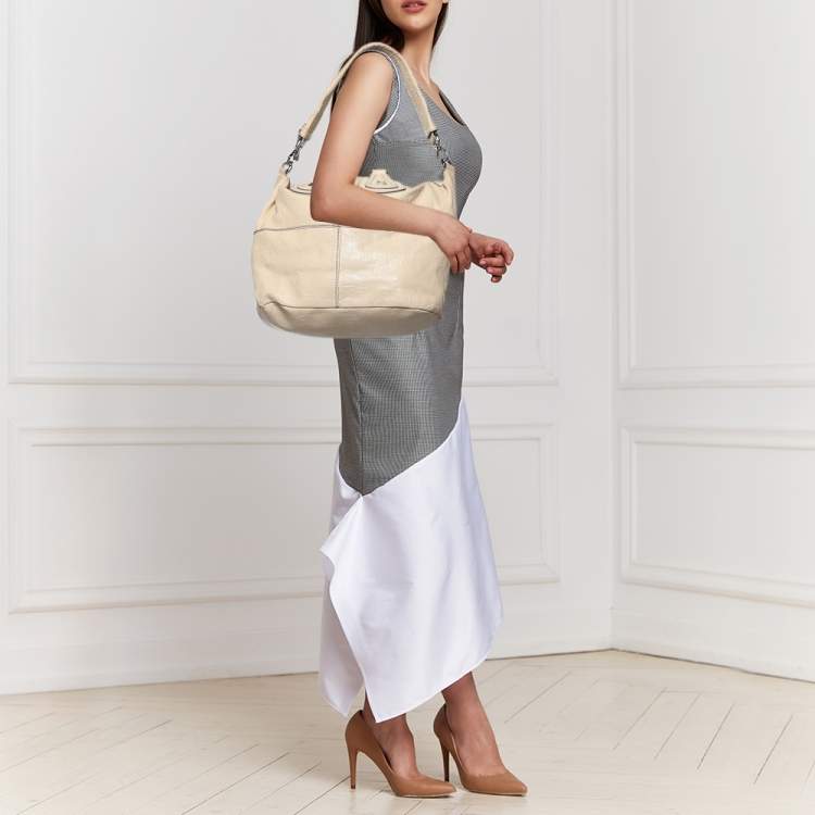 Pre Owned Givenchy Beige Leather Medium Nightingale Satchel