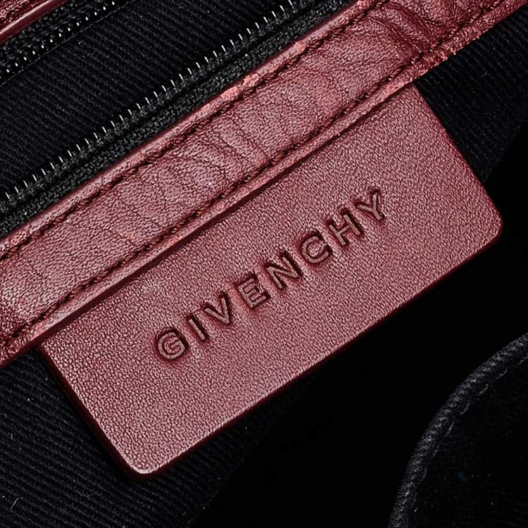 Pre Owned Givenchy Burgundy Monogram Canvas and Leather Hobo