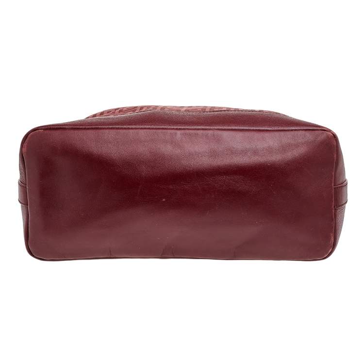 Pre Owned Givenchy Burgundy Monogram Canvas and Leather Hobo