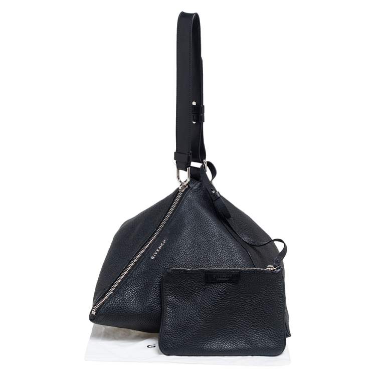 Pre Owned Givenchy Black Leather Large Triangle Pouch