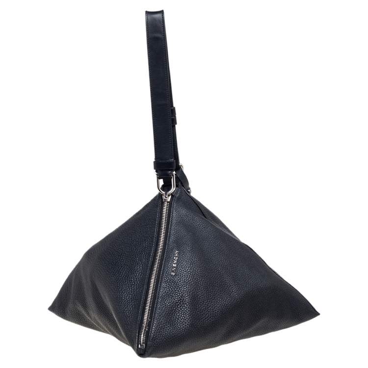 Pre Owned Givenchy Black Leather Large Triangle Pouch