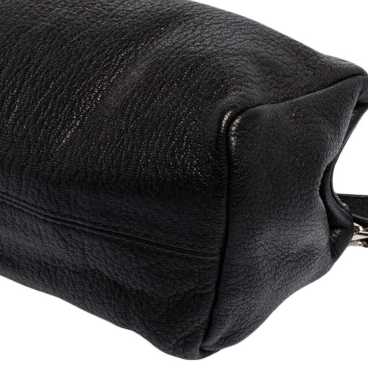 Pre Owned Givenchy Black Leather Pandora Wristlet Pouch