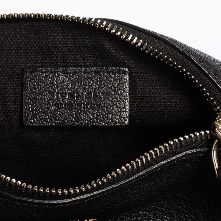 Pre Owned Givenchy Black Leather Pandora Wristlet Pouch