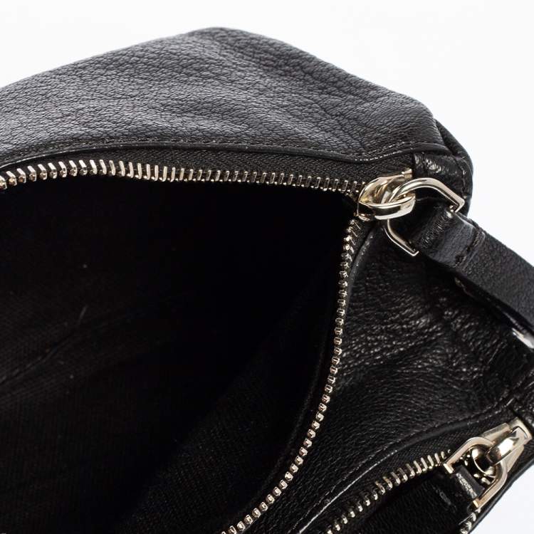 Pre Owned Givenchy Black Leather Pandora Wristlet Pouch
