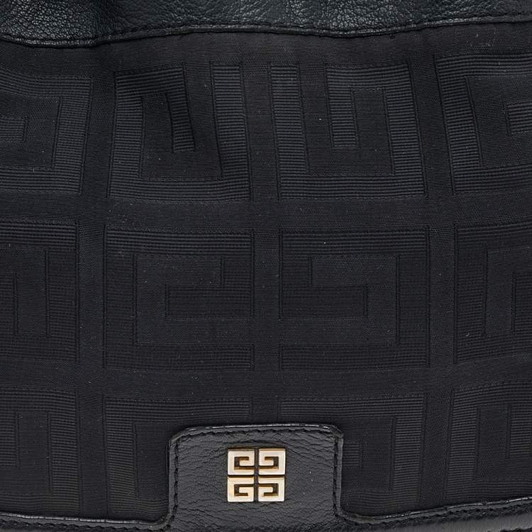 Pre Owned Givenchy Black Signature Nylon and Leather Hobo