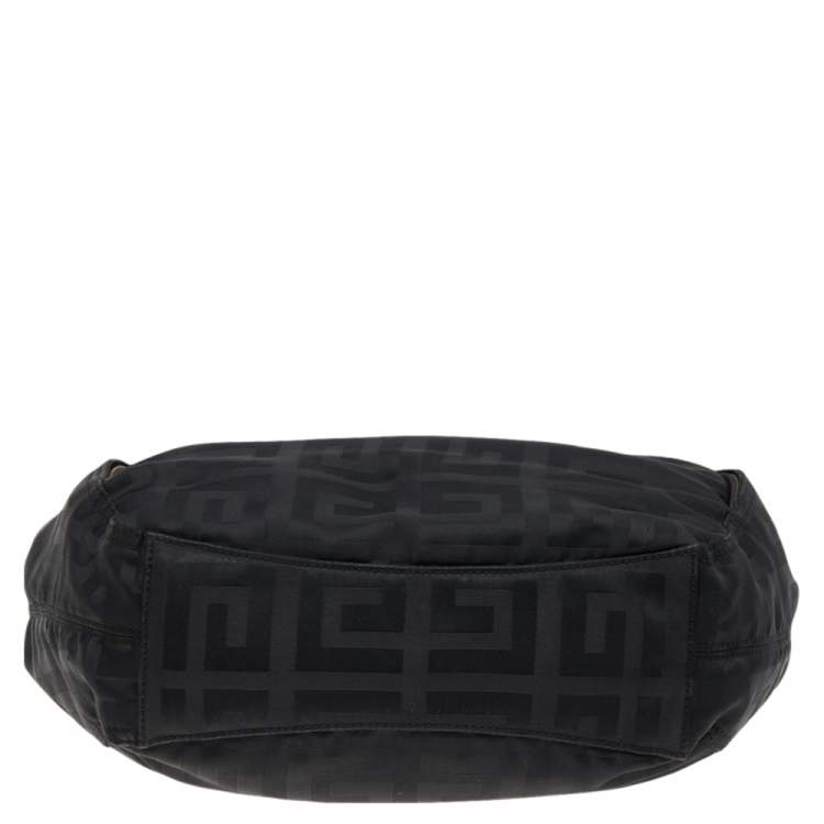 Pre Owned Givenchy Black Signature Nylon and Leather Hobo