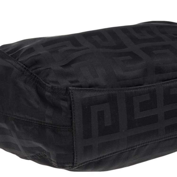 Pre Owned Givenchy Black Signature Nylon and Leather Hobo