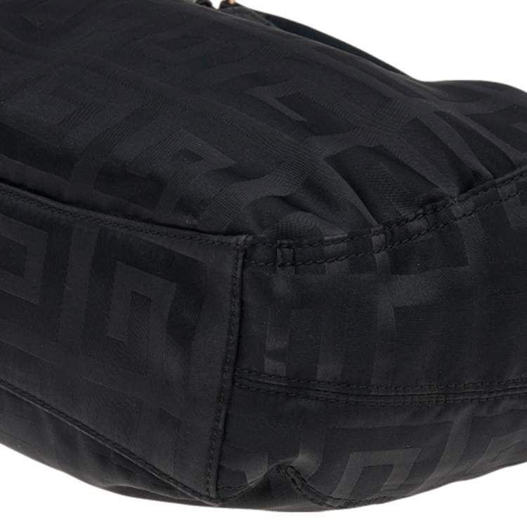 Pre Owned Givenchy Black Signature Nylon and Leather Hobo