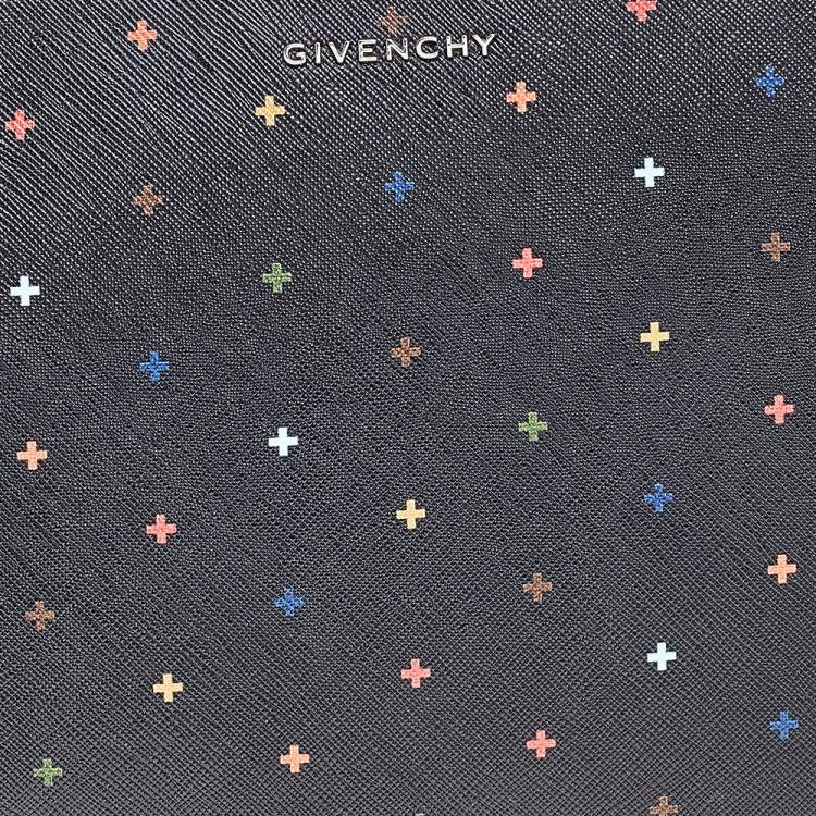 Pre Owned Givenchy Multicolor Cross Print Leather Flat Pouch
