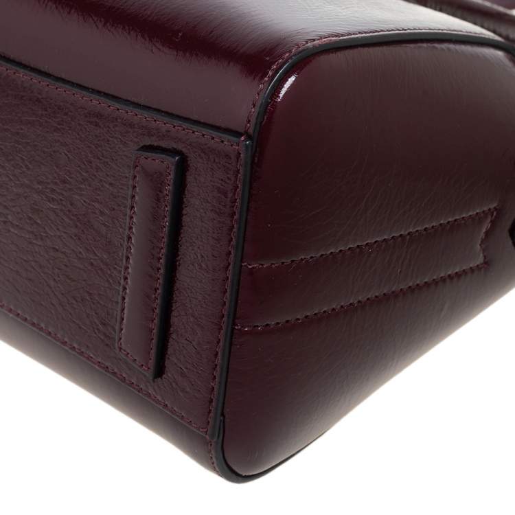 مملوكة مسبقًا Givenchy Burgundy Glossy Leather Mini Antigona Satchel