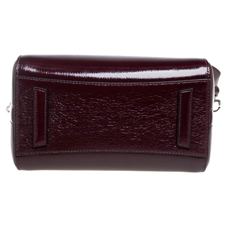 مملوكة مسبقًا Givenchy Burgundy Glossy Leather Mini Antigona Satchel