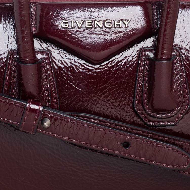 مملوكة مسبقًا Givenchy Burgundy Glossy Leather Mini Antigona Satchel
