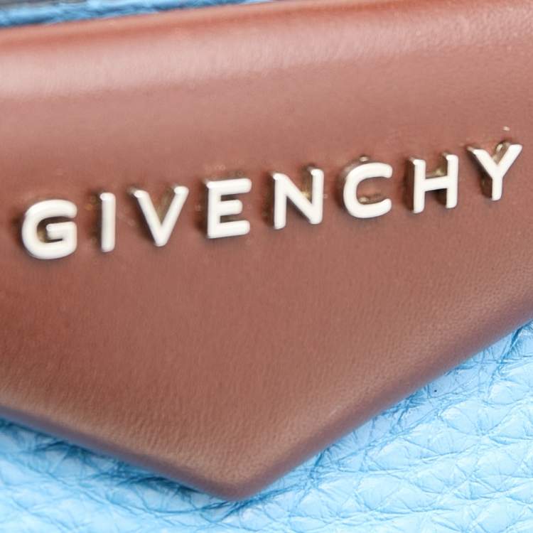 Pre Owned Givenchy Blue/Brown Leather Large Antigona Shopper Tote